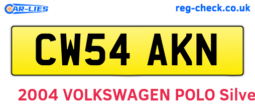 CW54AKN are the vehicle registration plates.