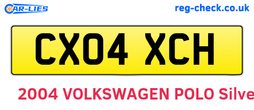 CX04XCH are the vehicle registration plates.