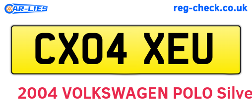 CX04XEU are the vehicle registration plates.