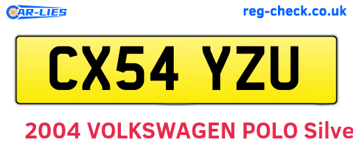 CX54YZU are the vehicle registration plates.