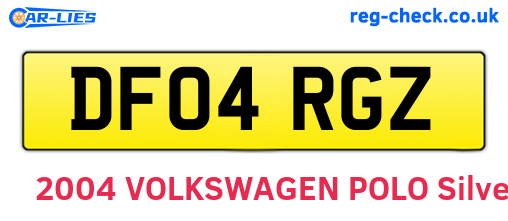 DF04RGZ are the vehicle registration plates.