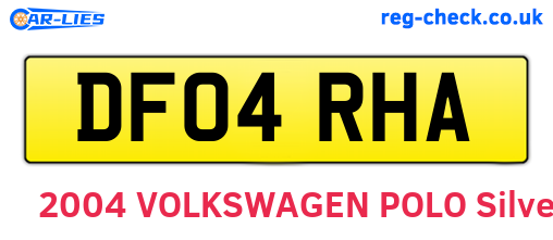 DF04RHA are the vehicle registration plates.