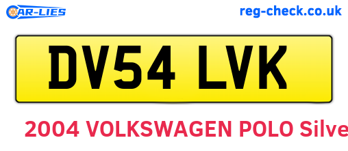 DV54LVK are the vehicle registration plates.