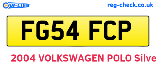 FG54FCP are the vehicle registration plates.