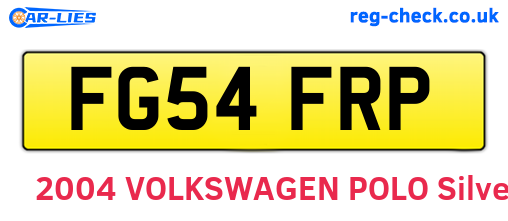 FG54FRP are the vehicle registration plates.
