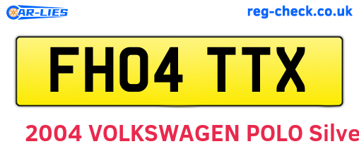 FH04TTX are the vehicle registration plates.