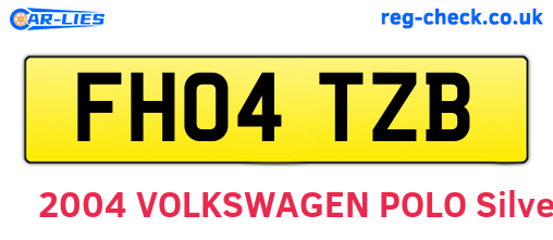 FH04TZB are the vehicle registration plates.
