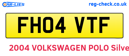 FH04VTF are the vehicle registration plates.