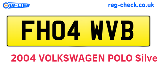 FH04WVB are the vehicle registration plates.