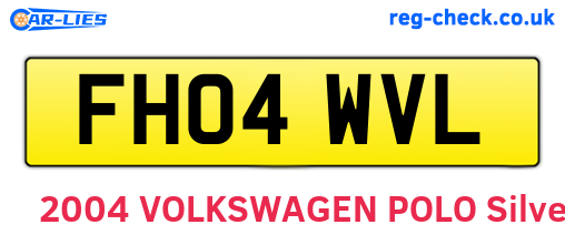 FH04WVL are the vehicle registration plates.