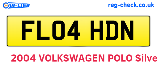 FL04HDN are the vehicle registration plates.