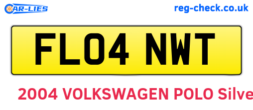 FL04NWT are the vehicle registration plates.