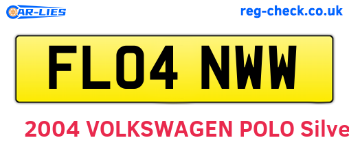 FL04NWW are the vehicle registration plates.