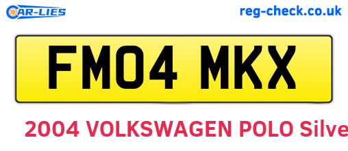 FM04MKX are the vehicle registration plates.