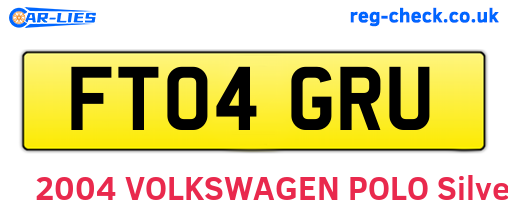 FT04GRU are the vehicle registration plates.