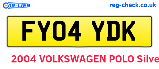 FY04YDK are the vehicle registration plates.