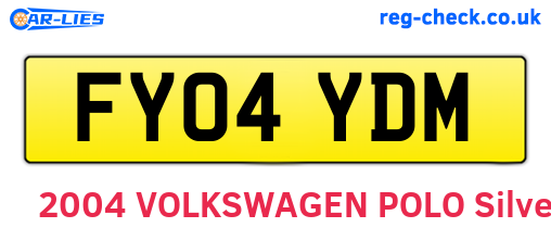 FY04YDM are the vehicle registration plates.