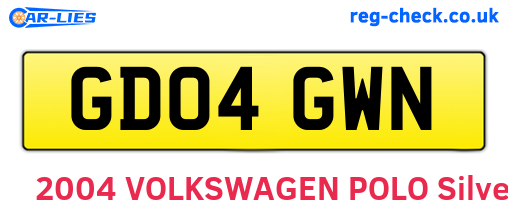 GD04GWN are the vehicle registration plates.