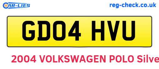 GD04HVU are the vehicle registration plates.