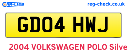 GD04HWJ are the vehicle registration plates.