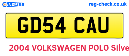 GD54CAU are the vehicle registration plates.