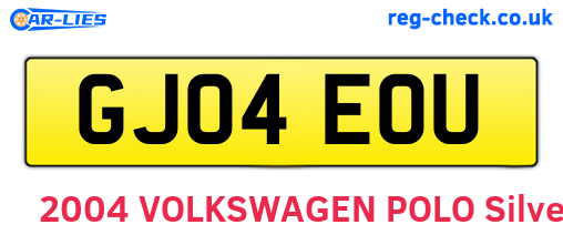 GJ04EOU are the vehicle registration plates.