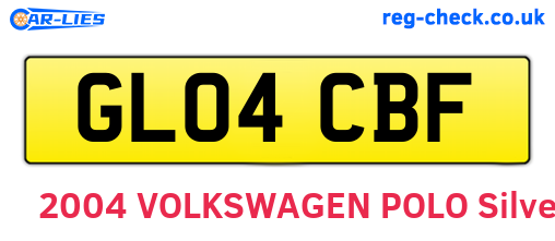 GL04CBF are the vehicle registration plates.