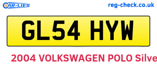 GL54HYW are the vehicle registration plates.