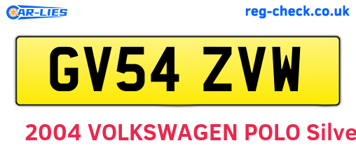 GV54ZVW are the vehicle registration plates.