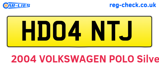 HD04NTJ are the vehicle registration plates.