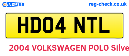 HD04NTL are the vehicle registration plates.