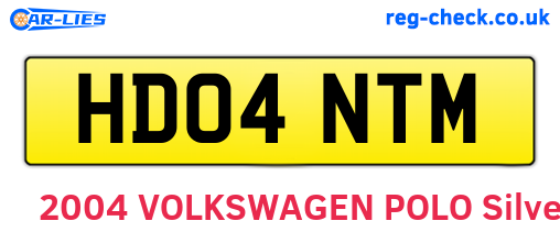 HD04NTM are the vehicle registration plates.