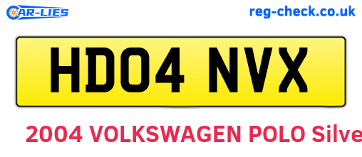 HD04NVX are the vehicle registration plates.