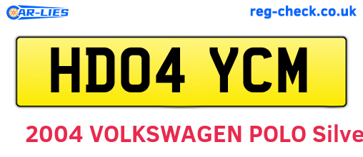 HD04YCM are the vehicle registration plates.