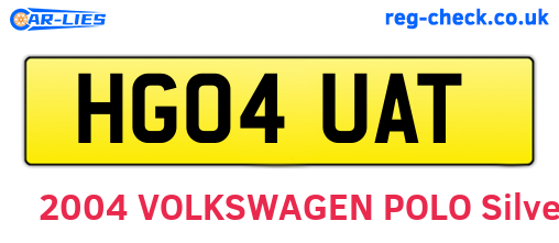 HG04UAT are the vehicle registration plates.