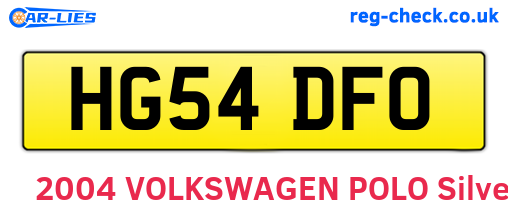 HG54DFO are the vehicle registration plates.