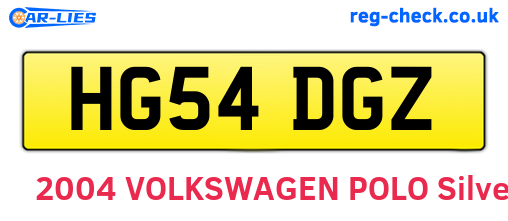 HG54DGZ are the vehicle registration plates.