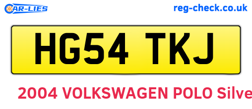 HG54TKJ are the vehicle registration plates.