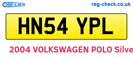 HN54YPL are the vehicle registration plates.