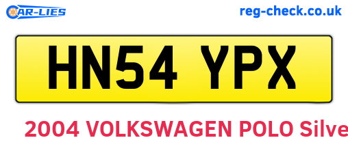 HN54YPX are the vehicle registration plates.