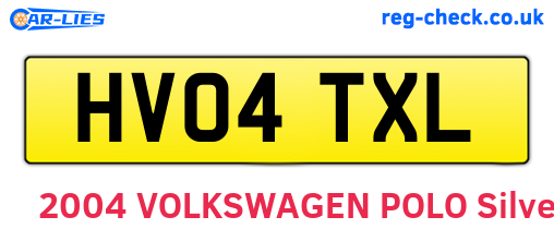 HV04TXL are the vehicle registration plates.