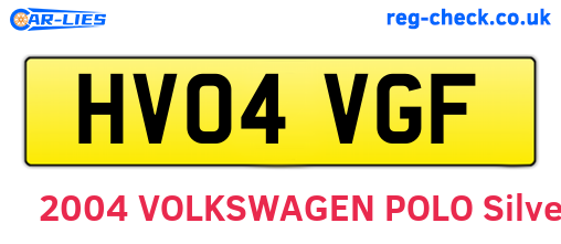 HV04VGF are the vehicle registration plates.