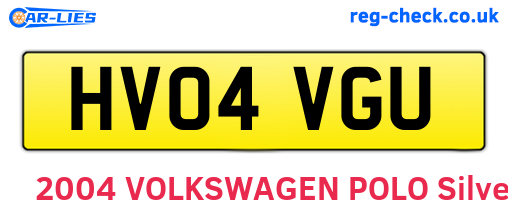 HV04VGU are the vehicle registration plates.