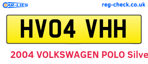 HV04VHH are the vehicle registration plates.