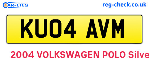 KU04AVM are the vehicle registration plates.