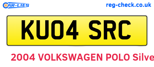 KU04SRC are the vehicle registration plates.
