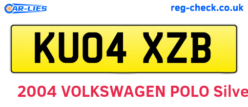 KU04XZB are the vehicle registration plates.
