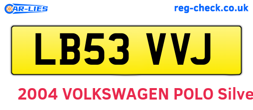 LB53VVJ are the vehicle registration plates.