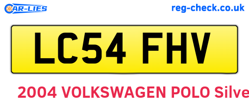 LC54FHV are the vehicle registration plates.