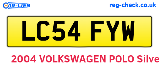 LC54FYW are the vehicle registration plates.